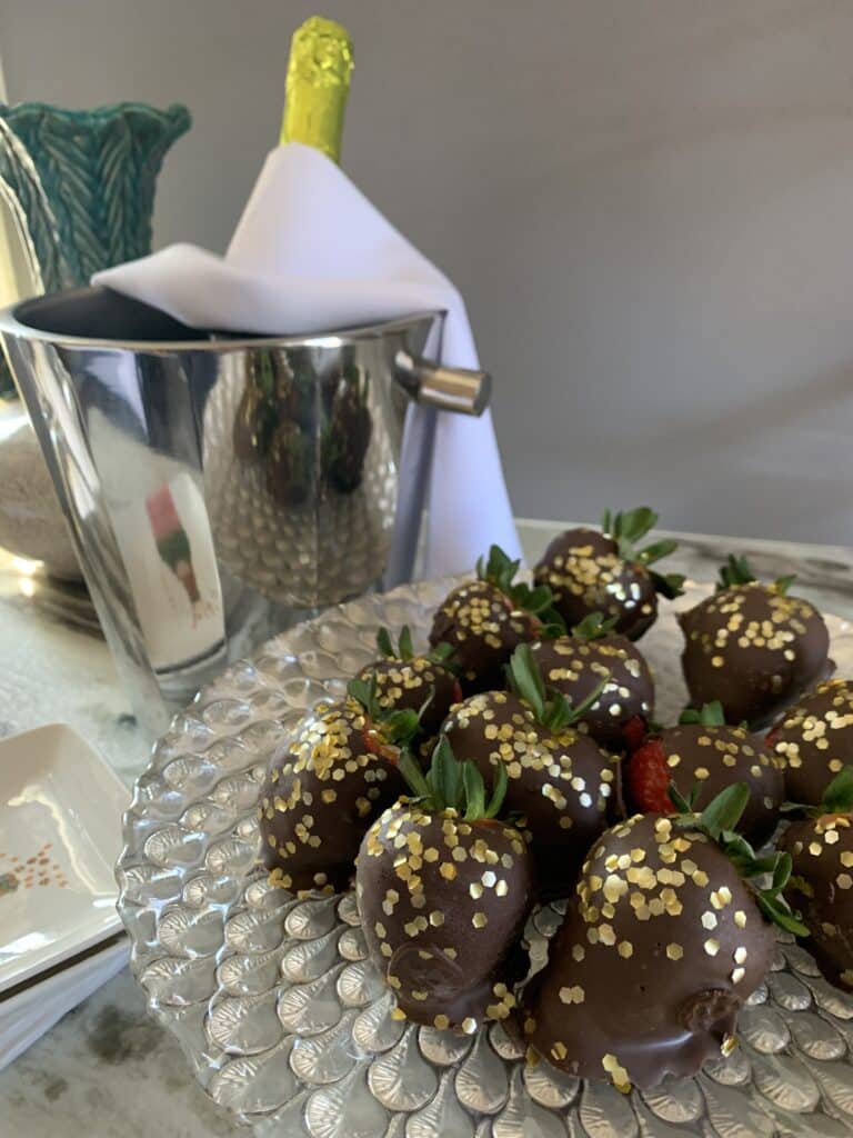 Chocolate covered strawberries and champagne to celebrate New Year’s Eve Event in Michigan