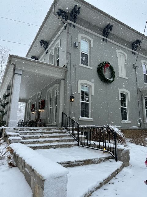 A Winter Scene at the Villa on Verona Boutique Hotel where they are hosting a New Year's Eve Event in Michigan