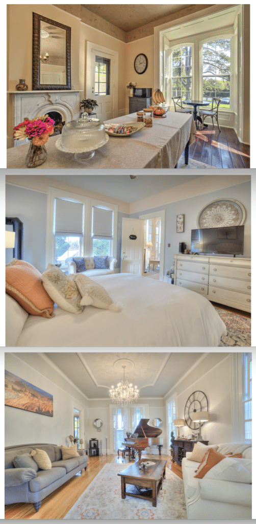 Snapshots from the Villa on Verona - a comfy room, breakfast area and living room